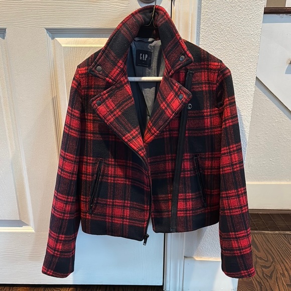GAP Women's Red Plaid Jacket - Picture 1 of 5